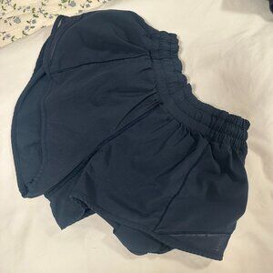 Navy Lululemon Hotty Hot Shorts 2.5" Inseam, Mid-Rise